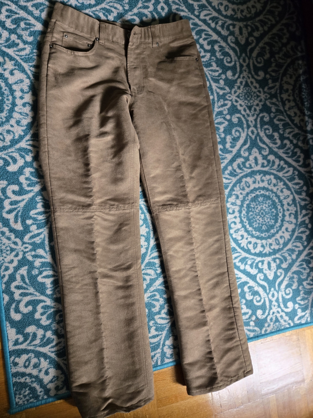 Level Six Tan Faux Suede Pull On Pants Size S